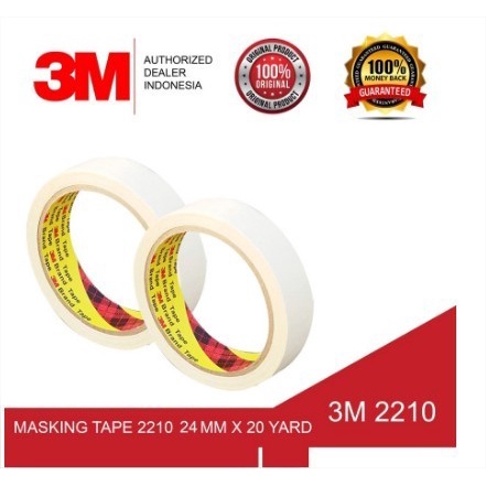 3M MaskingTape 2210 Paper Tape Lakban Kertas 24 mm x 20 Yard Original