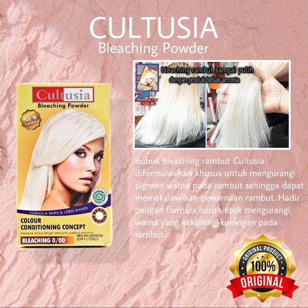 CULTUSIA Bleaching Powder 0/00 Sachet - Bubuk Perawatan Warna Rambut Berwarna