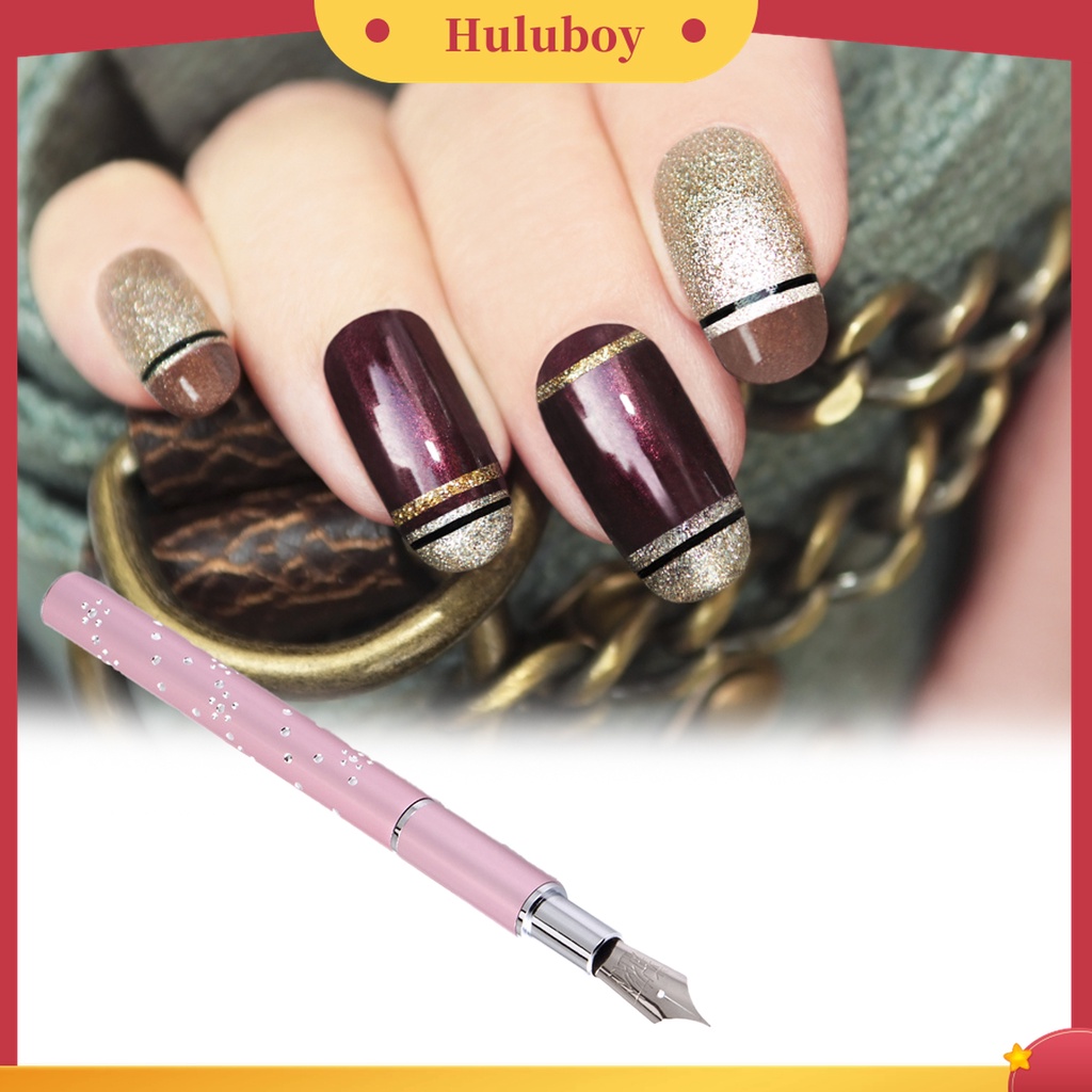 Huluboy Huluboy♡ 6pcs / Set Pen Dotting Kristal Berlian Metal Warna Pink Untuk Nail Art Profesional