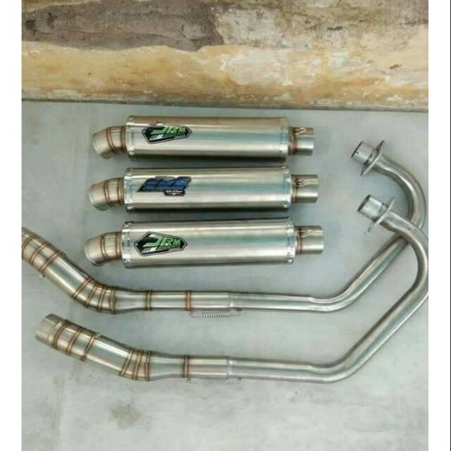 KNALPOT JRM KNALPOT DOS MEGAPRO SATRIA FU SONIC GSX R15 BYSON SCORPIO CBR150R CB150R VIXION DLL
