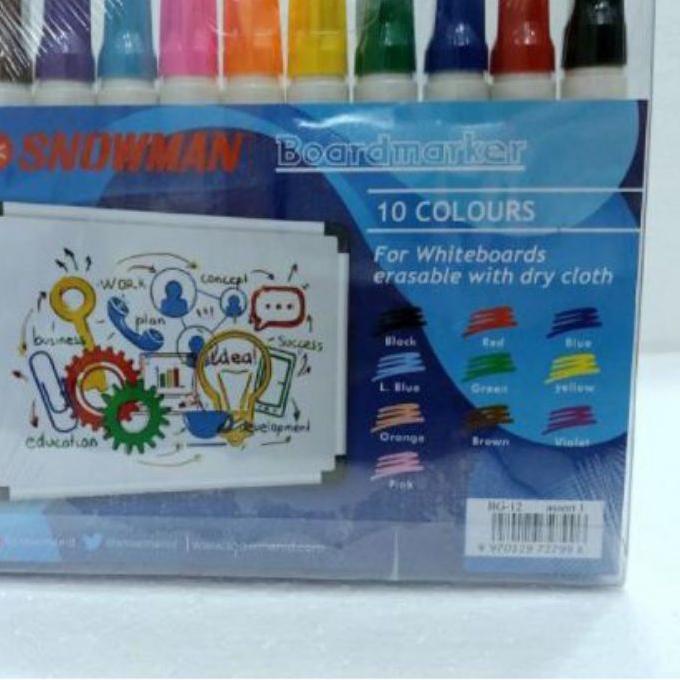 

FG3✿ Spidol Snowman Whiteboard Set 10 warna ( 1 set ) Pasti Laris