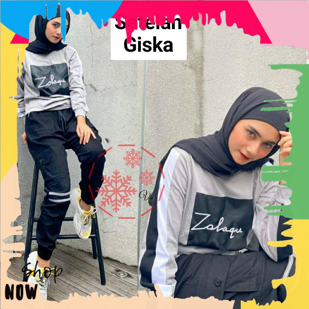 SETELAN OLAHRAGA WANITA PREMIUM WANITA MUSLIMAH DEWASA SET GOWES GISKA NORIB VERSI2