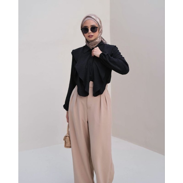 BEFAST - ZRX OOTD Blouse Wanita ESHA / Daily Top / Blouse Wanita Model Terbaru / Pakaian Kerja Wanita / Blouse Lengan Panjang / Fashion Wanita Remaja Kekinian / Blouse Polos Formal / Outfit Wanita Modis Trendy / Termurah