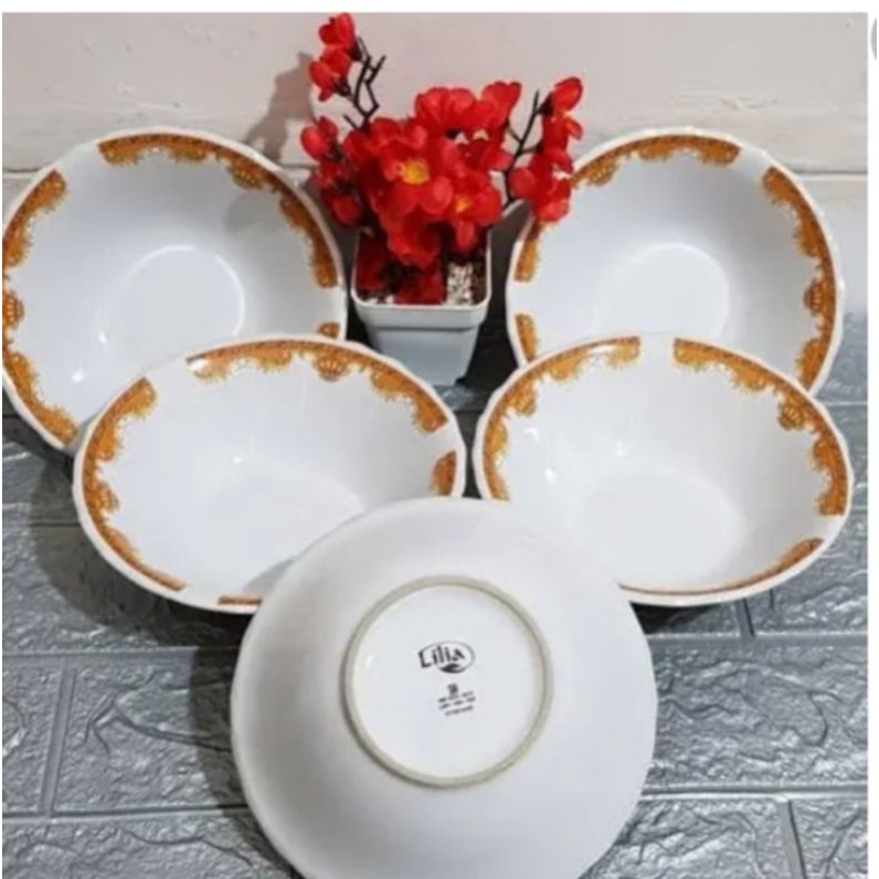 Mangkok Keramik Mahkota 7inci lilia  keramik