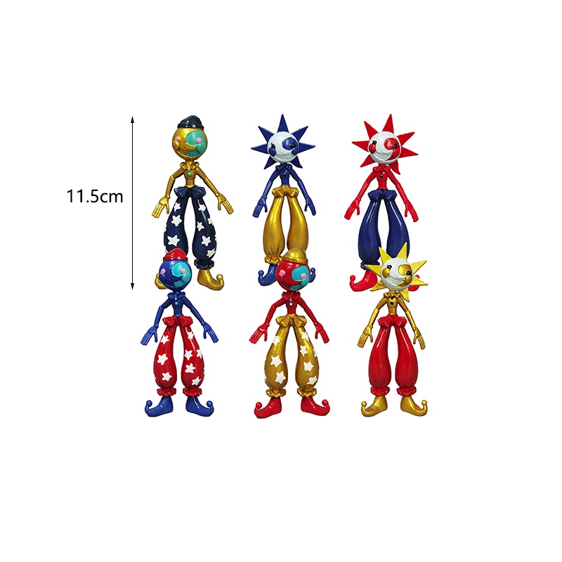 6pcs Fnaf Sundrop Moon Drop Figures Toys Security Breach Doll Sunrise Sundrop BOSS FNAF Five Nights at Freddy's