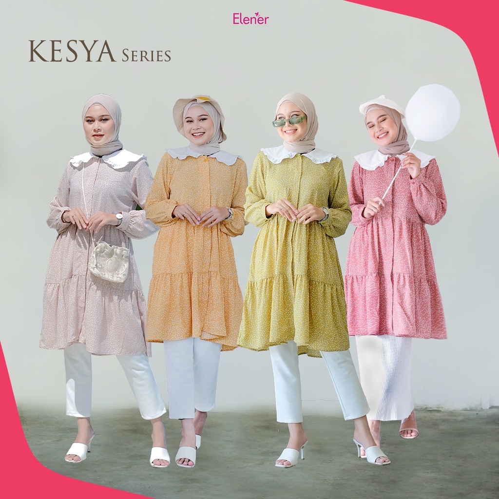 Tunik Kesya | Tunik Wanita Kekinian | Tunik Wanita Motif | Tunik Wanita Polkadot