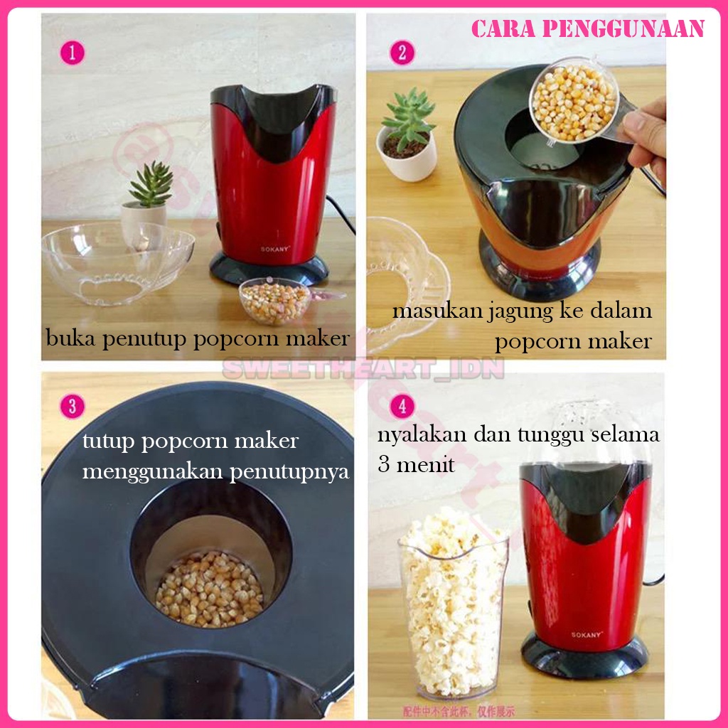 mesin popcorn mini popcorn maker elektrik alat pembuat jagung popcorn