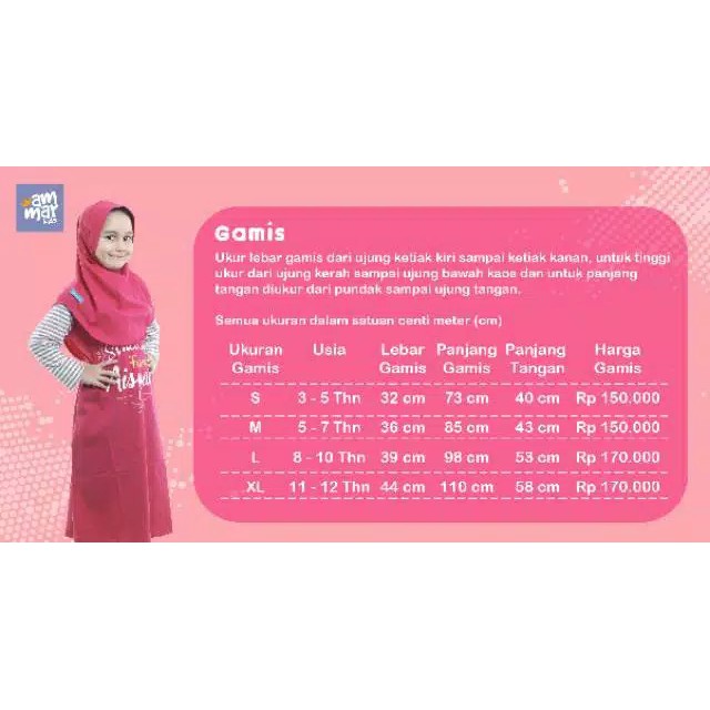 GAMIS Anak Plus HIjab Ammar Kids - Gamis anak Ammar kids - Gamis 3-12 th