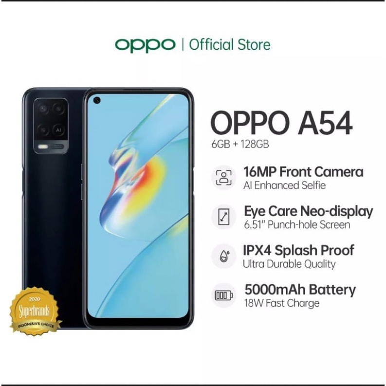 OPPO A54 RAM 6GB 128GB GARANSI RESMI OPPO