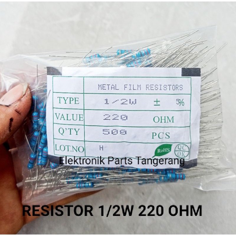 (10 Buah) RESISTOR 1/2WATT 220 OHM RESISTOR 1/2 WATT 220 Ohm RESISTOR 1/2W 220 OHM RESISTOR 1/2W 220