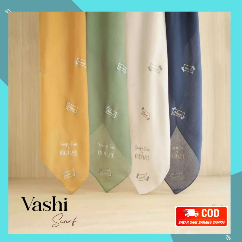 Kerudung Hijab Monel Scoop&cone Motif Vashi Hijab Segiempat Original Monel