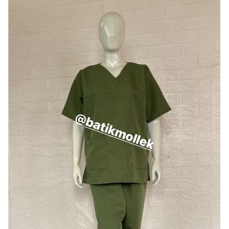 READY STOCK! ATASAN SAJA! BAJU ONLY. Baju OK/ Baju Jaga/ Scrubs Lengan Tangan Pendek UNISEX