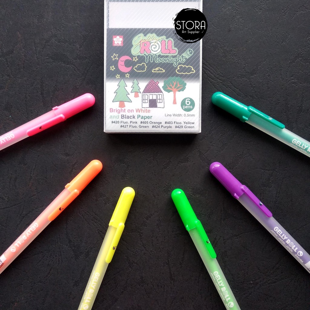 

Sakura Gelly Roll Pen Moonlight Set 6 Colors Pena Fluorescent