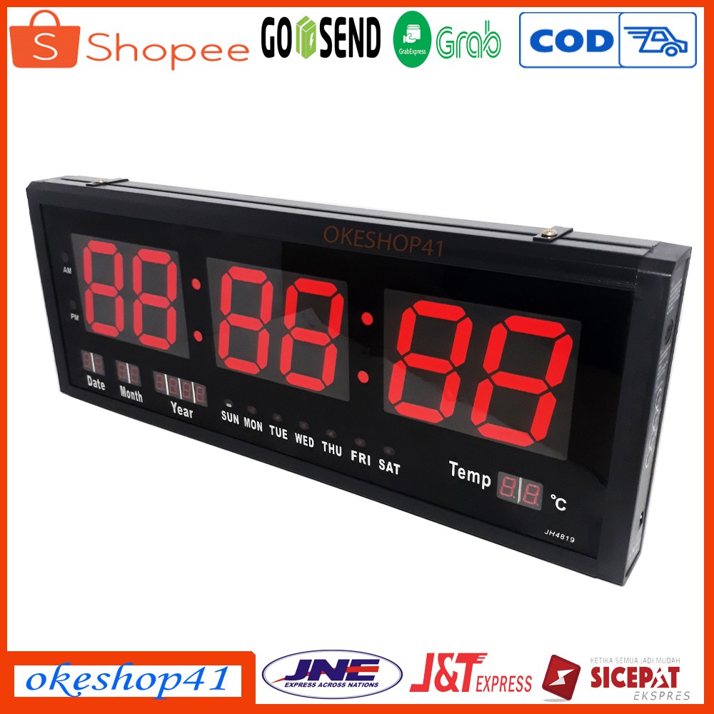 Jam Dinding Digital LED Clock 4819 Merah