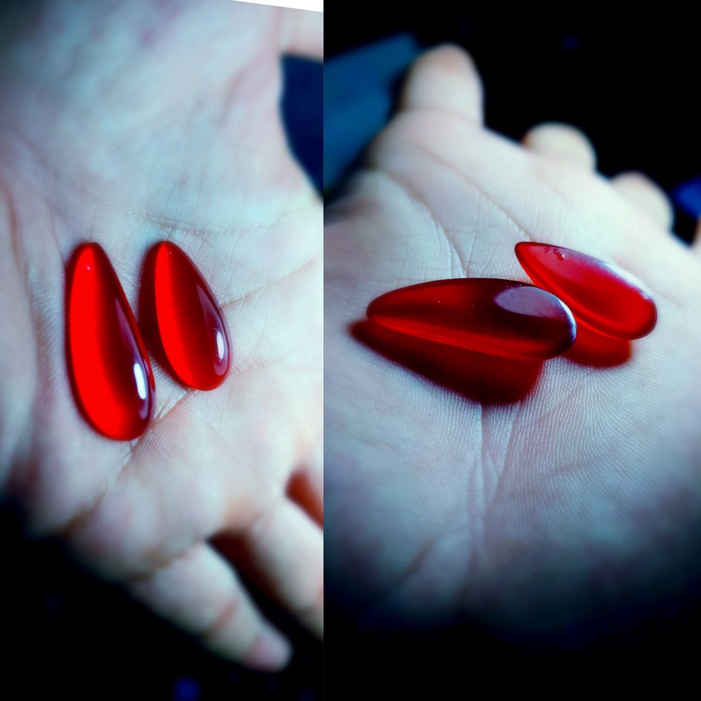 Batu Liontine Cempaka merah Aceh model Tetes Air 1139