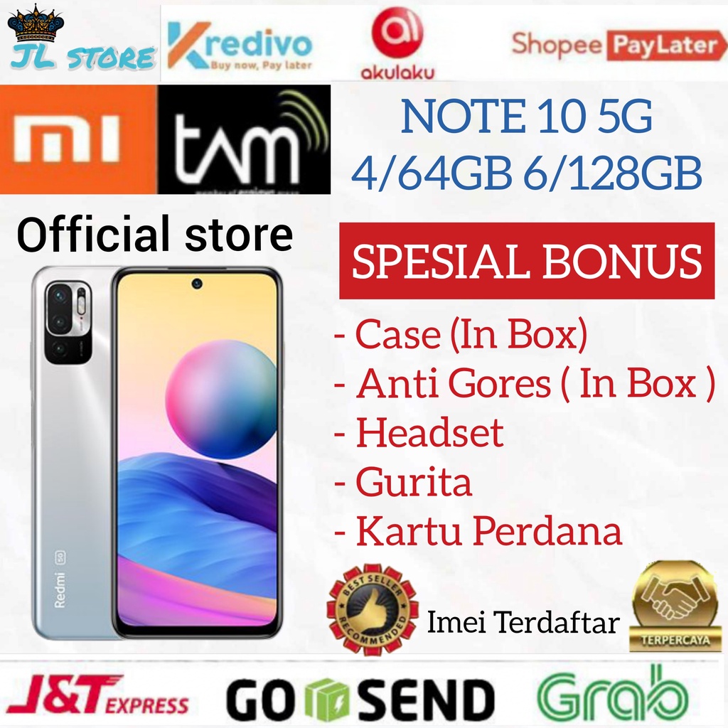 REDMI NOTE 10 5G RAM 8GB 128GB 8/128 4/128GB GARANSI RESMI XIAOMI INDONESIA