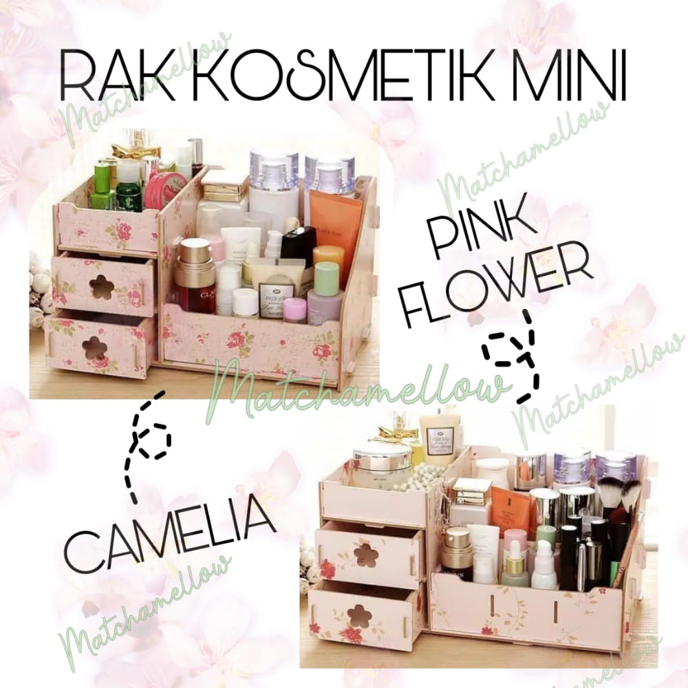 ❄️MATCHA❄️ RAK KOSMETIK CERMIN BAHAN KAYU / RAK KOSMETIK MINI - COSMETIC STORAGE - CAMELIA BESAR