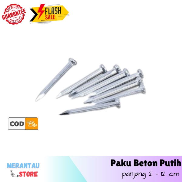 Paku Beton 10 Cm PUTIH harga per dus Paku Tempel Dinding Tembok Serbaguna