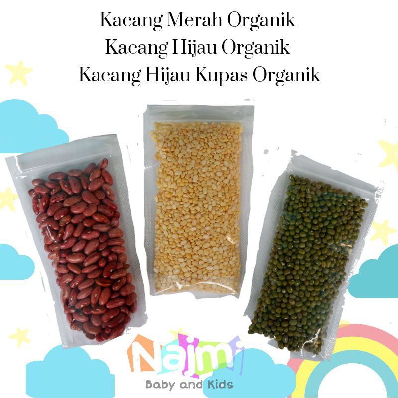 MPASI Bayi red Kidney Been dan Mung Bean Mungbean organic / organic (kacang merah dan kacang hijau )