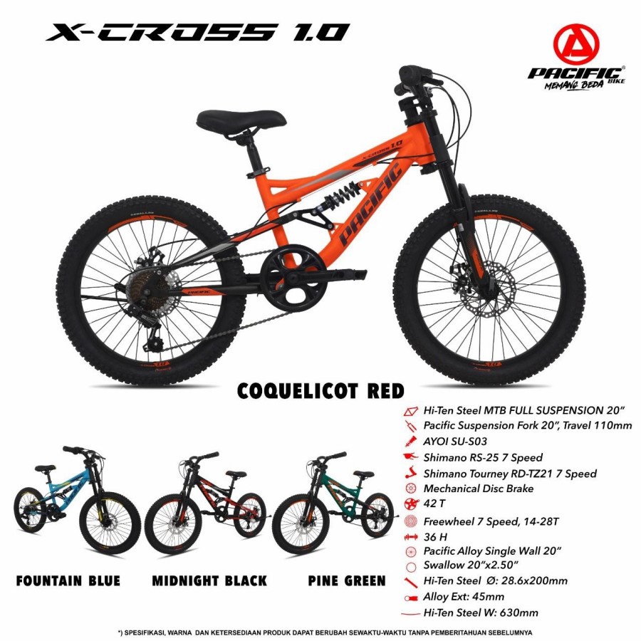 Sepeda Mtb 20 Pasific exotic aviator x cross 1.0 xcross 1