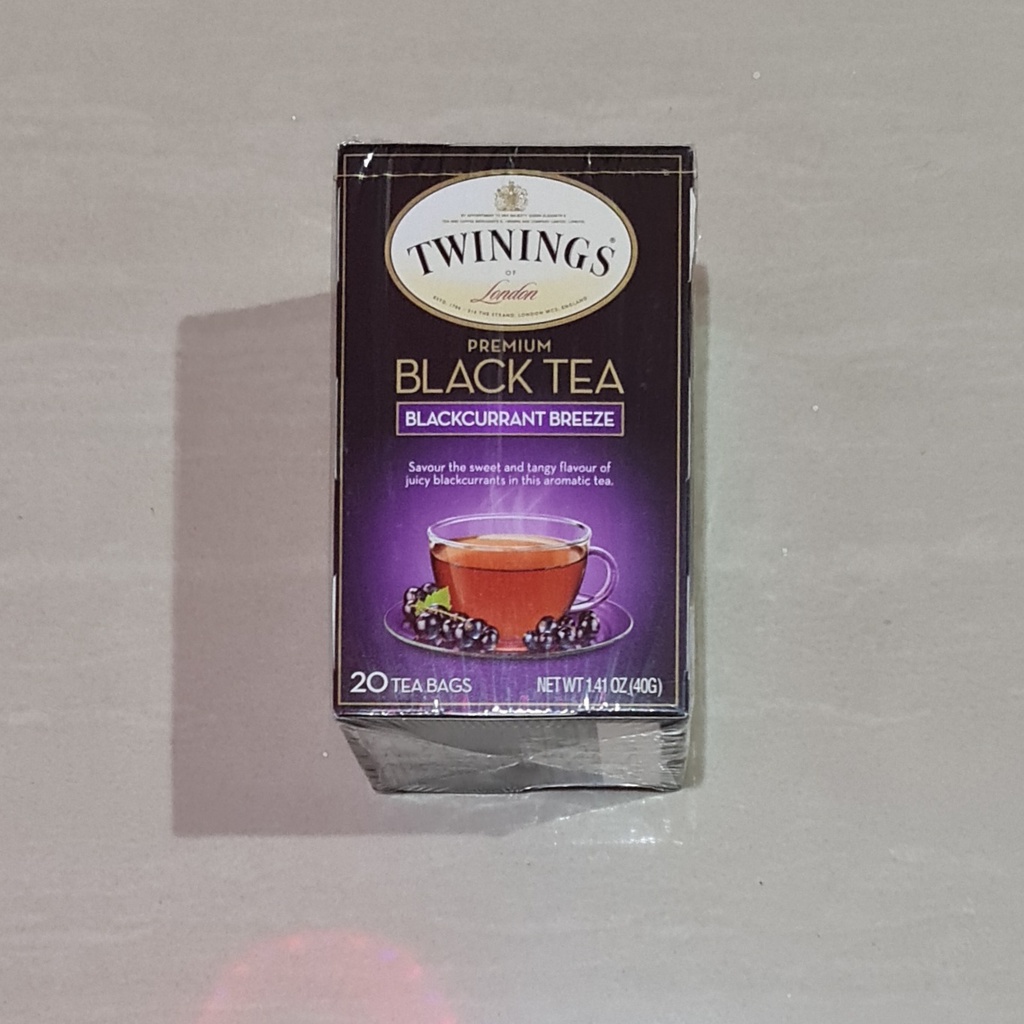 Teh Twinings of London Premium Black Tea Blackcurrant Breeze 20s x 2g