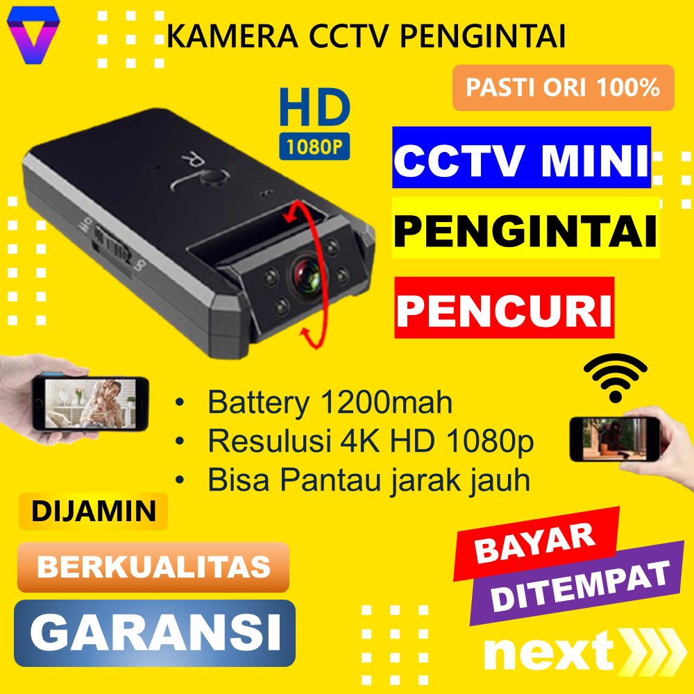 CCTV WIFI MINI IP CAMERA SPY CAM KAMERA PENGINTAI MINI WIFI KECIL SPYCAM TERSEMBUNYI 4K 1080P JS37