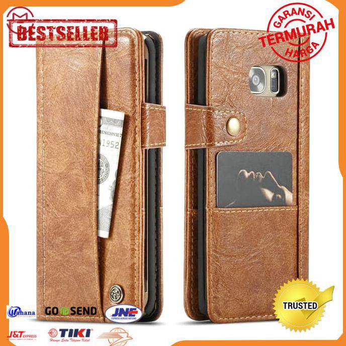 CASING HP SAMSUNG S7 EDGE DOMPET HP KULIT 6 SLOT KARTU