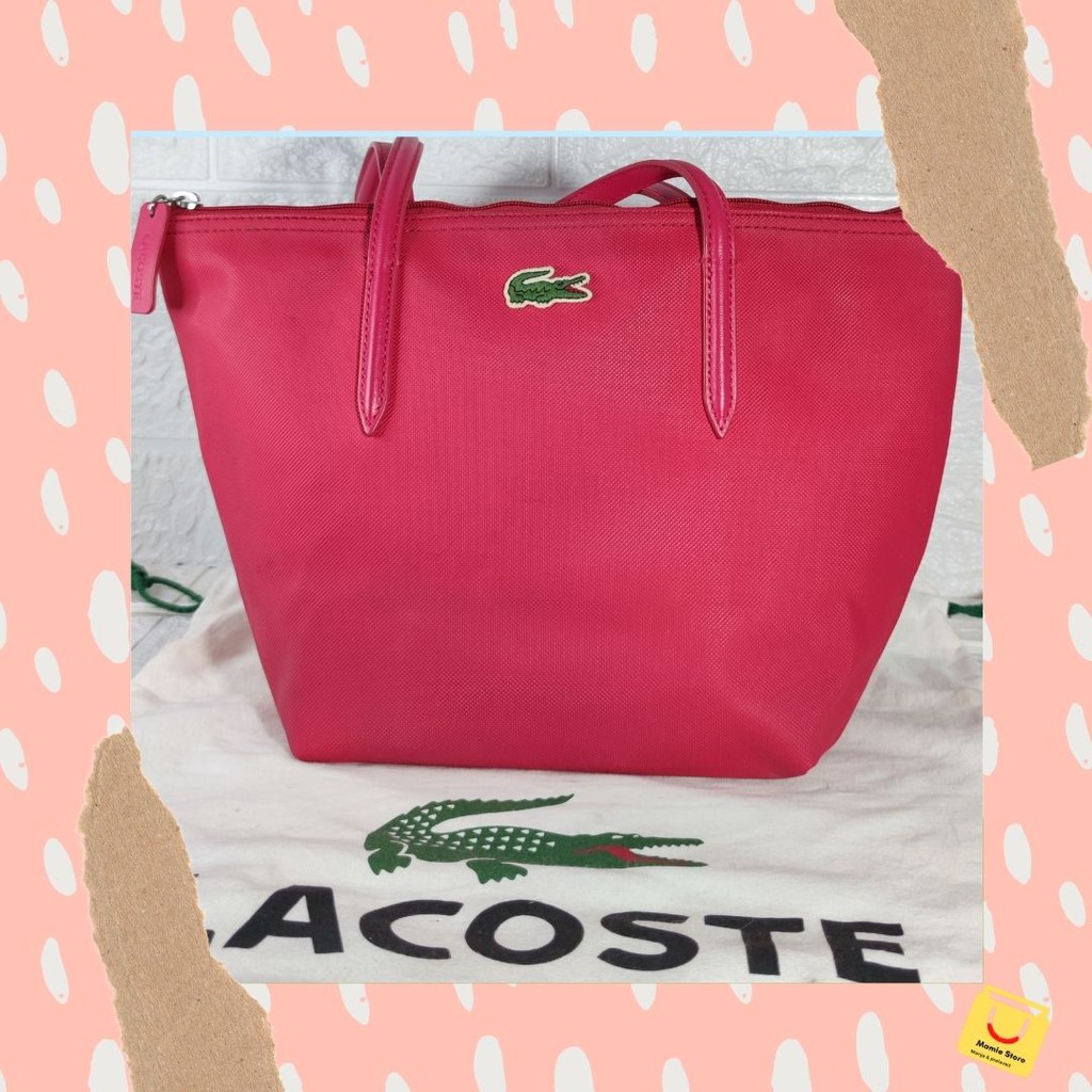 Tas Wanita Shoulder Lacoste Pink PVC Monja Monza Preloved PL Second Secondhanded