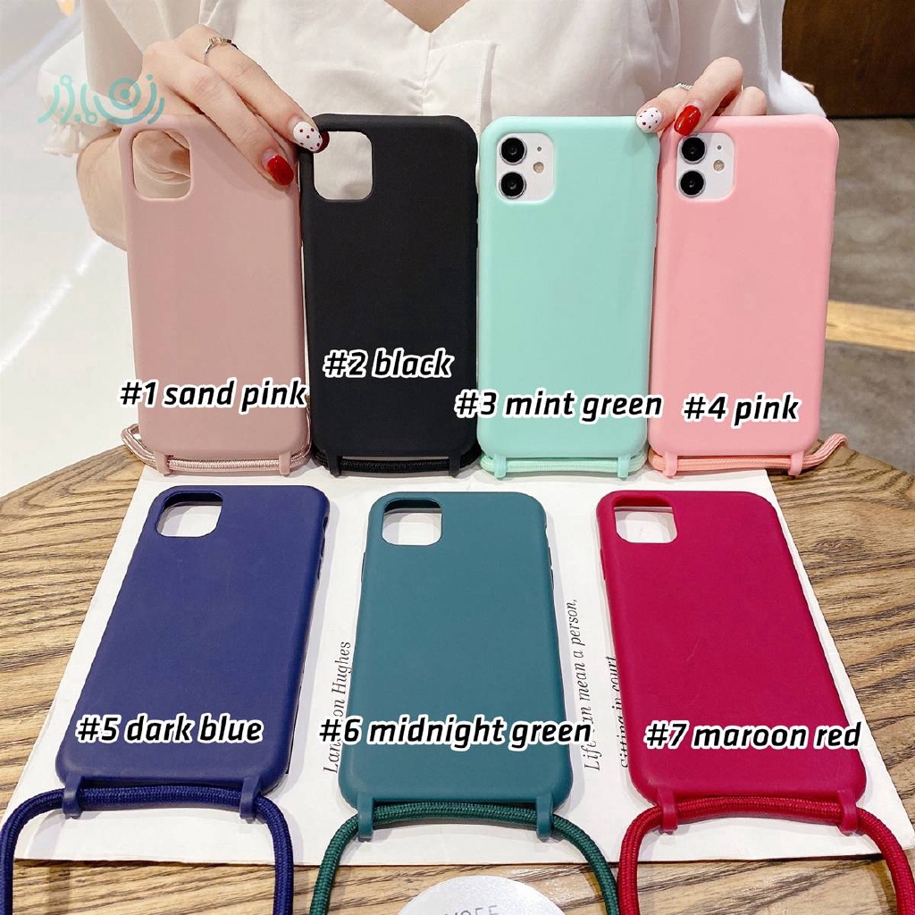 Casing Warna Permen Dengan Tali Lanyard Untuk Iphone 11 Pro Max Ip6S Ip7 8plus7plus Ipx Xr Xs Max Se 2020