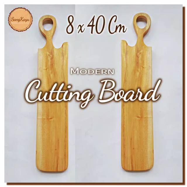 Modern Cutting Board 8x40 Cm Coated Food grade talenan kayu rustic