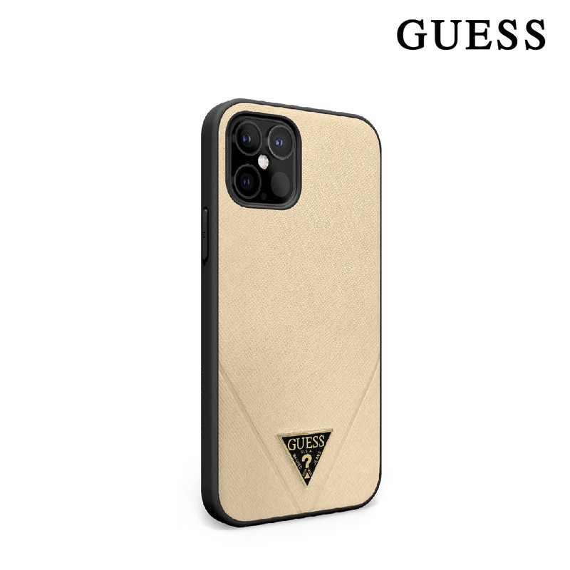 Guess PU Saffiano V Stitch Light Gold - Case IPhone 12 / 12 Pro / 12 Pro Max