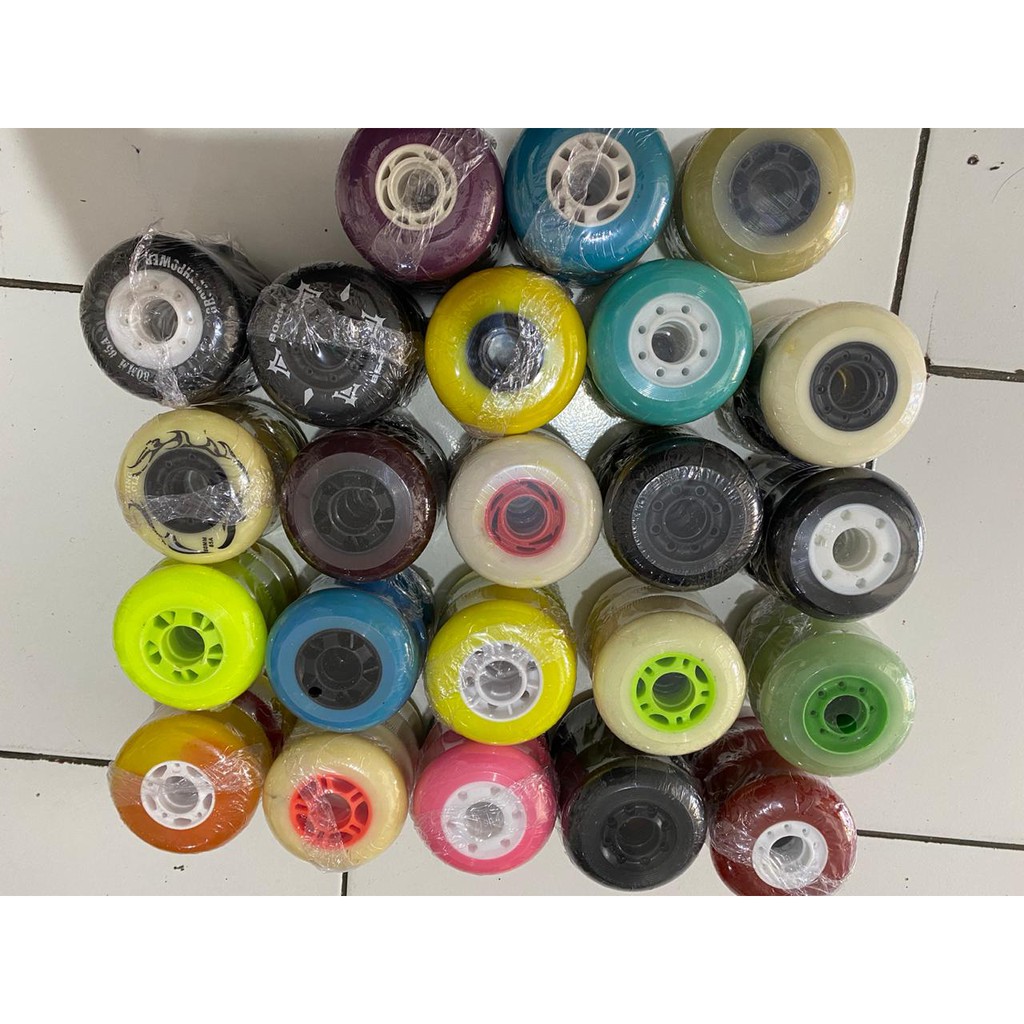Roda Sepatu Roda Inline Skate Karet 4Biji Campur Warna Roda Sepatu Roda Inline Skate Karet 4Biji Campur Warna