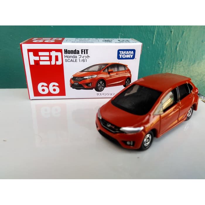 Tomica No 66 Honda Fit jazz merah Diecast miniatur mobil Takara Tomy reguler harga murah