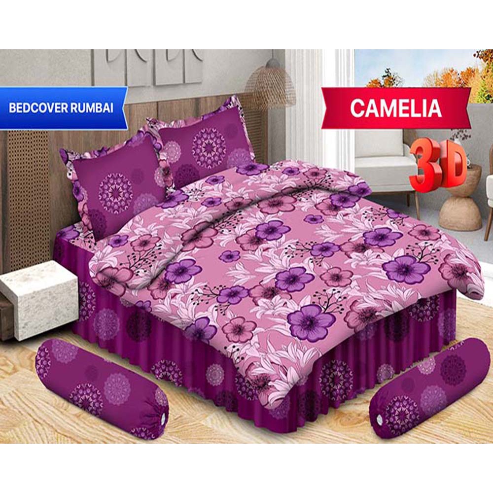 Bedcover Bonita Sprei Rumbai King 180x200 cm Motif Camelia