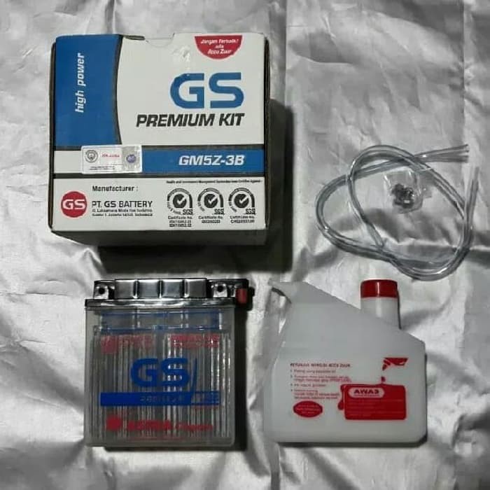 Aki GS Astra GM5Z-3B Kit Aki Basah (Asli Astra) Bergaransi