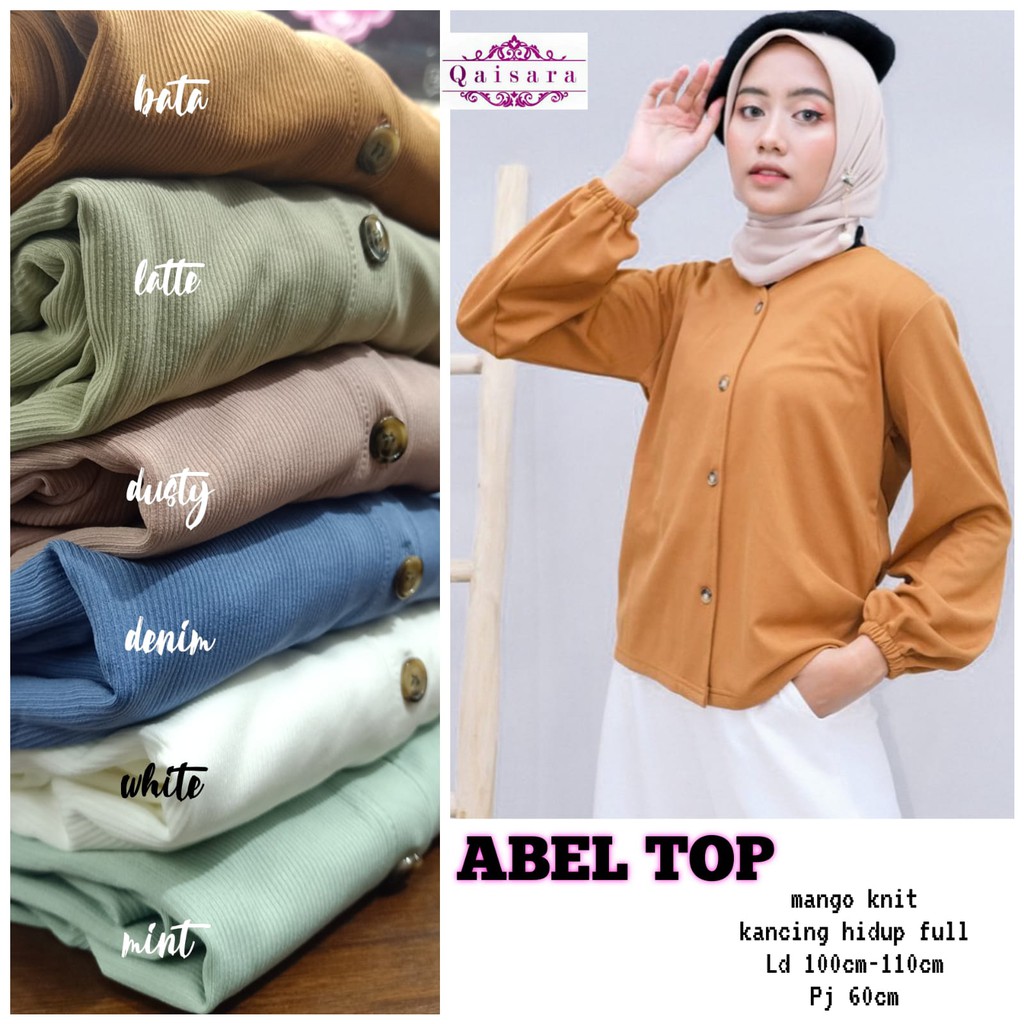 Abel Top / kemeja lengan balon / atasan wanita / top