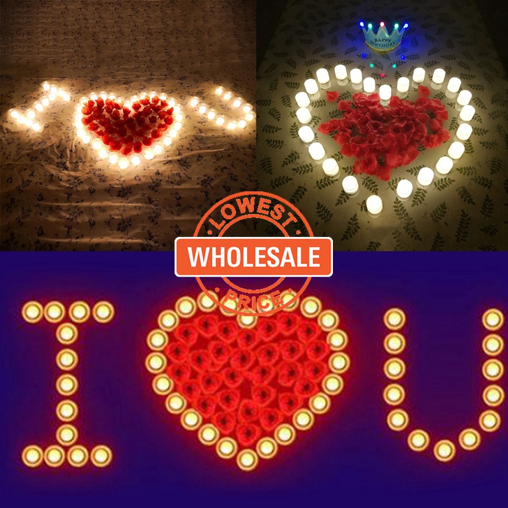 Lampu Lilin LED Romantis Tanpa Api Untuk Dekorasi Pesta Ulang Tahun / Valentine / Pernikahan / Natal