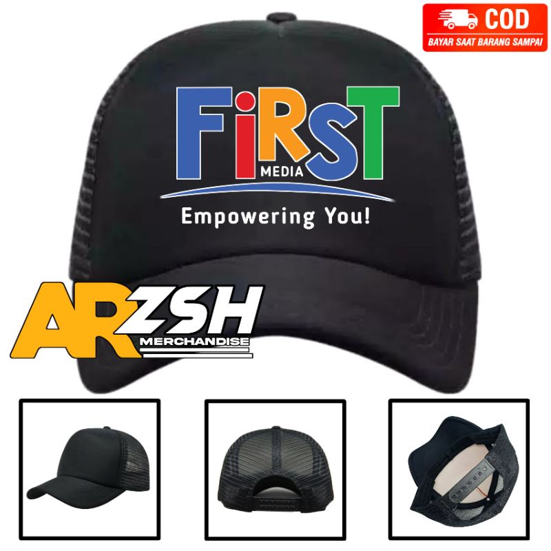 Topi FIRST MEDIA - Topi Trucker Logo FIRST MEDIA