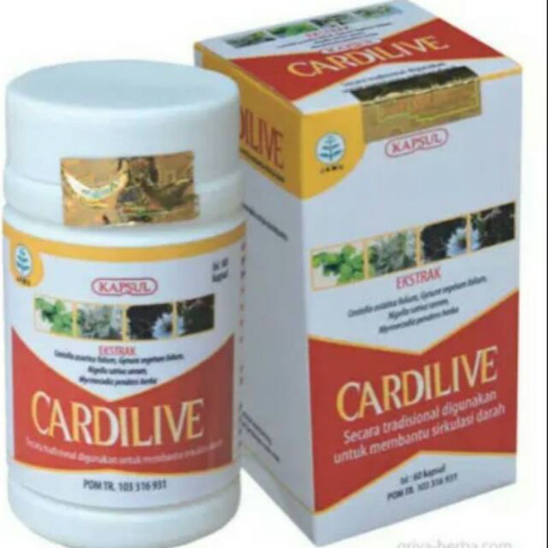 

Cardilive / Obat Herbal untuk Menyehatkan & Menyembuhkan Sakit jantung/ Lancarkan sirkulasi darah