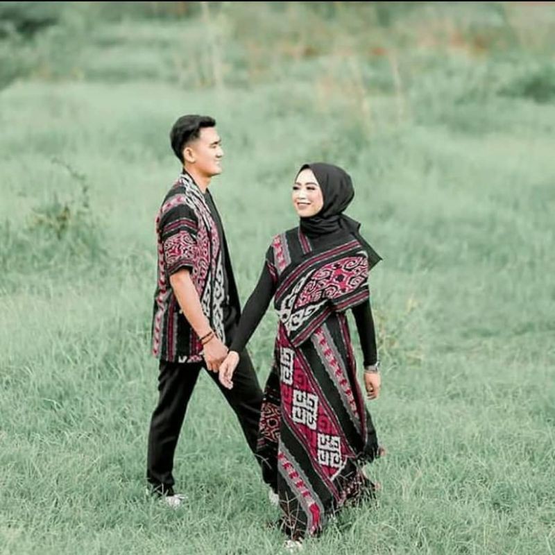 Baju tenun couple - dress tenun - kimono tenun pria - couple prewedding