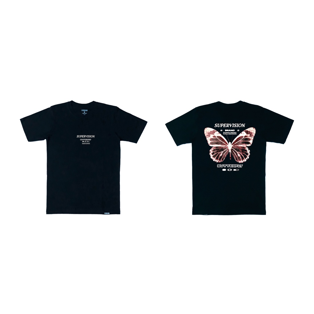 SUPERVISION Butterfly Black Tees | Kaos Pria | Kaos Distro Original
