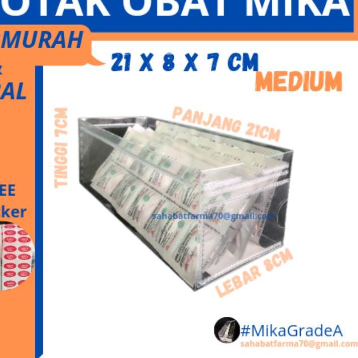 

[KODE 9LKLM] Kotak obat mika apotek 21x8x7cm paket 50 pcs