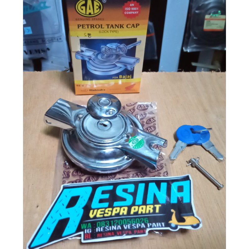 tutup tangki vespa super sprint ps bajaj px awal croom