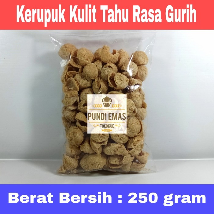 Kerupuk Tahu 250gr / Kerupuk Kulit Tahu Walik Crispy Asin Gurih