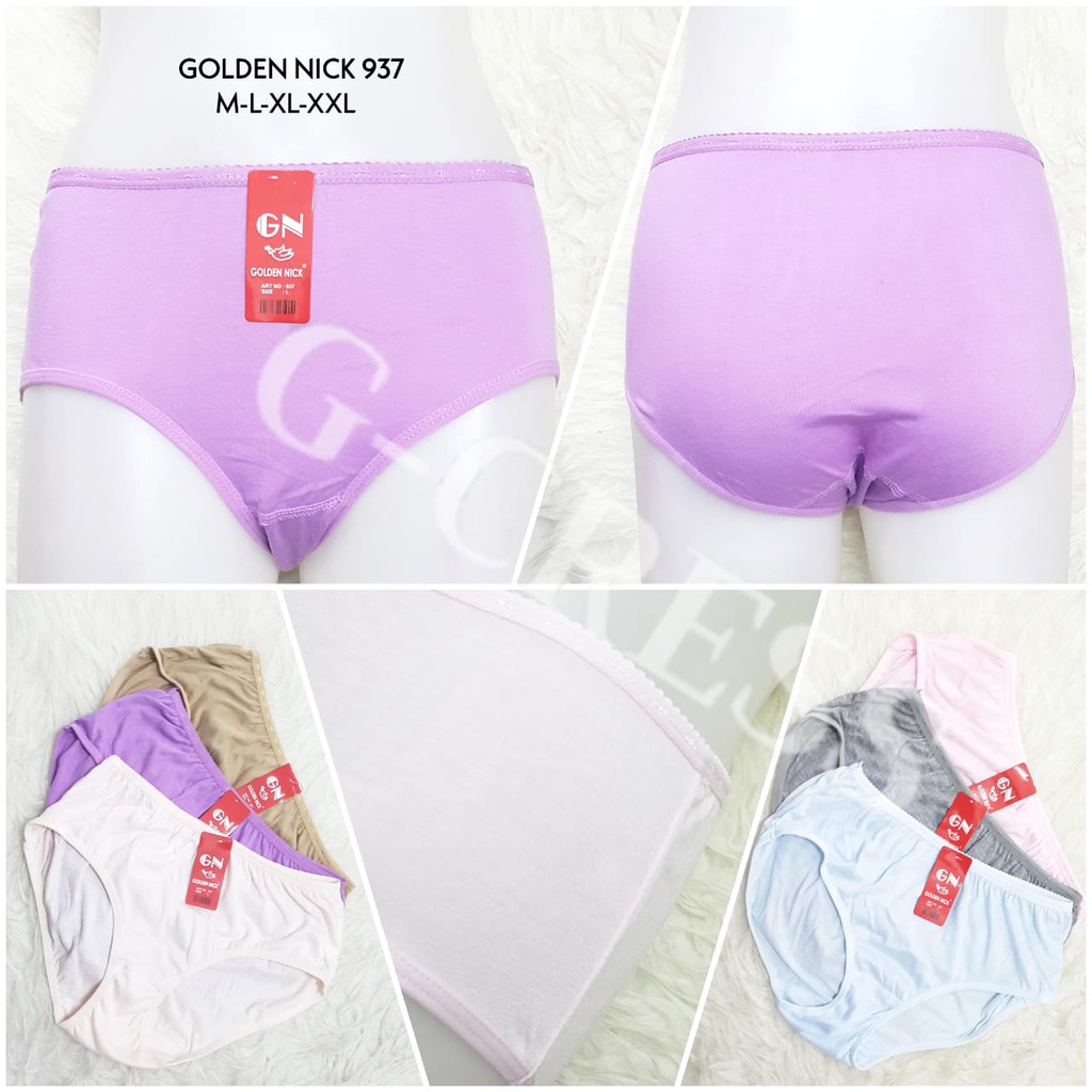 Celana Dalam Cewek/CD Wanita Sepinggang Katun Polos Karet Kecil/CD Lembut/CD Murah | Golden Nick 939