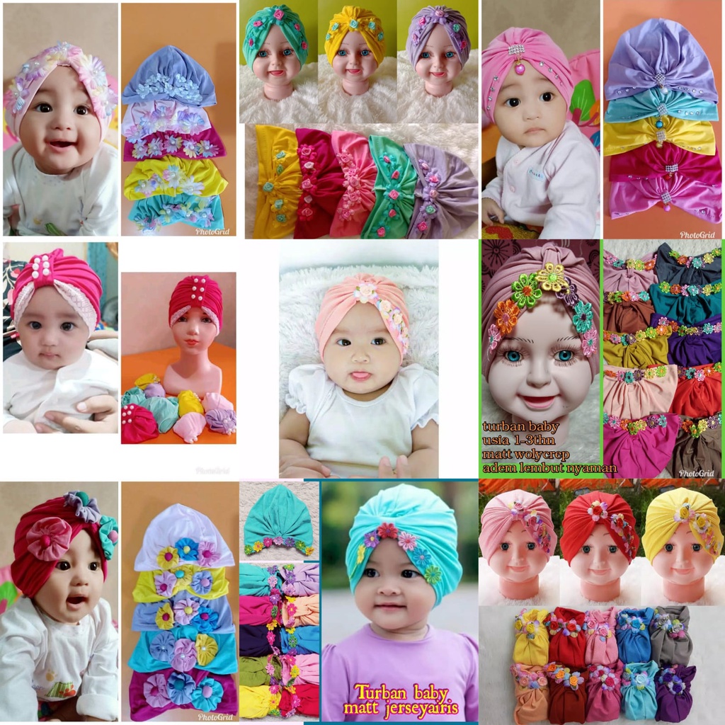 Jilbab Anak Bayi Balita Turban Donat Usia 0-3 Tahun Bahan Jersey Terbaru Termurah / Alody's