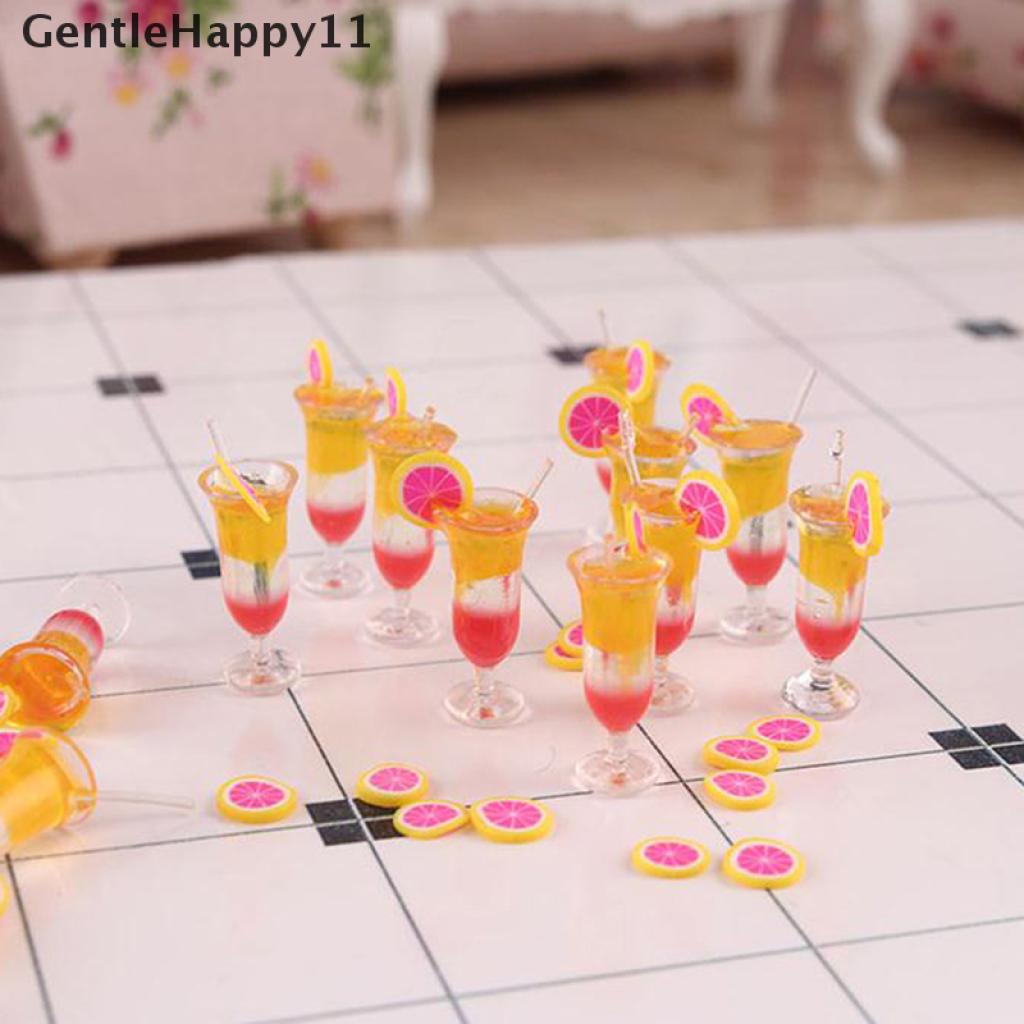 Gentlehappy 6Pcs / Set Mainan Miniatur Gelas Jus Skala 1: 12 Untuk Aksesoris Dapur Rumah Boneka