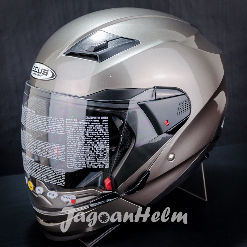 ZEUS Helm ZS611C | DARK SILVER | SOLID ZS 611C DOUBLE VISOR-1