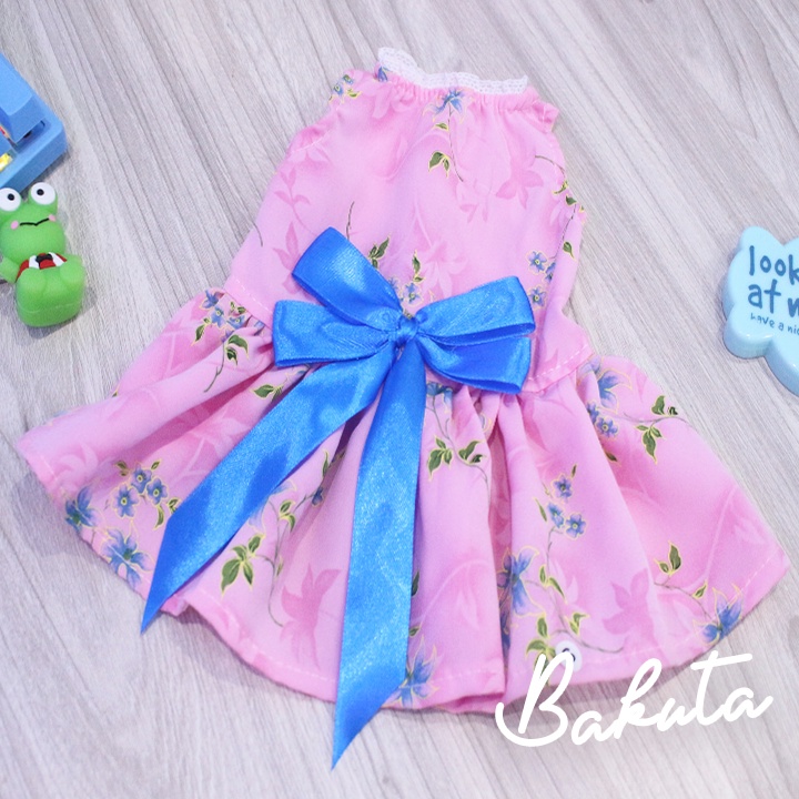 Dress Terlaris baju kucing tangerang motif bunga-bunga untuk kucing dan anjing / baju kucing murah size S M L XL
