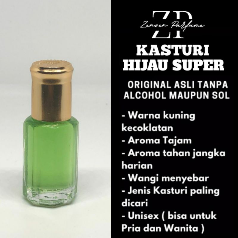 [COD] MINYAK WANGI KASTURI HIJAU SUPER BIBIT ASLI MURNI 100% ORIGINAL